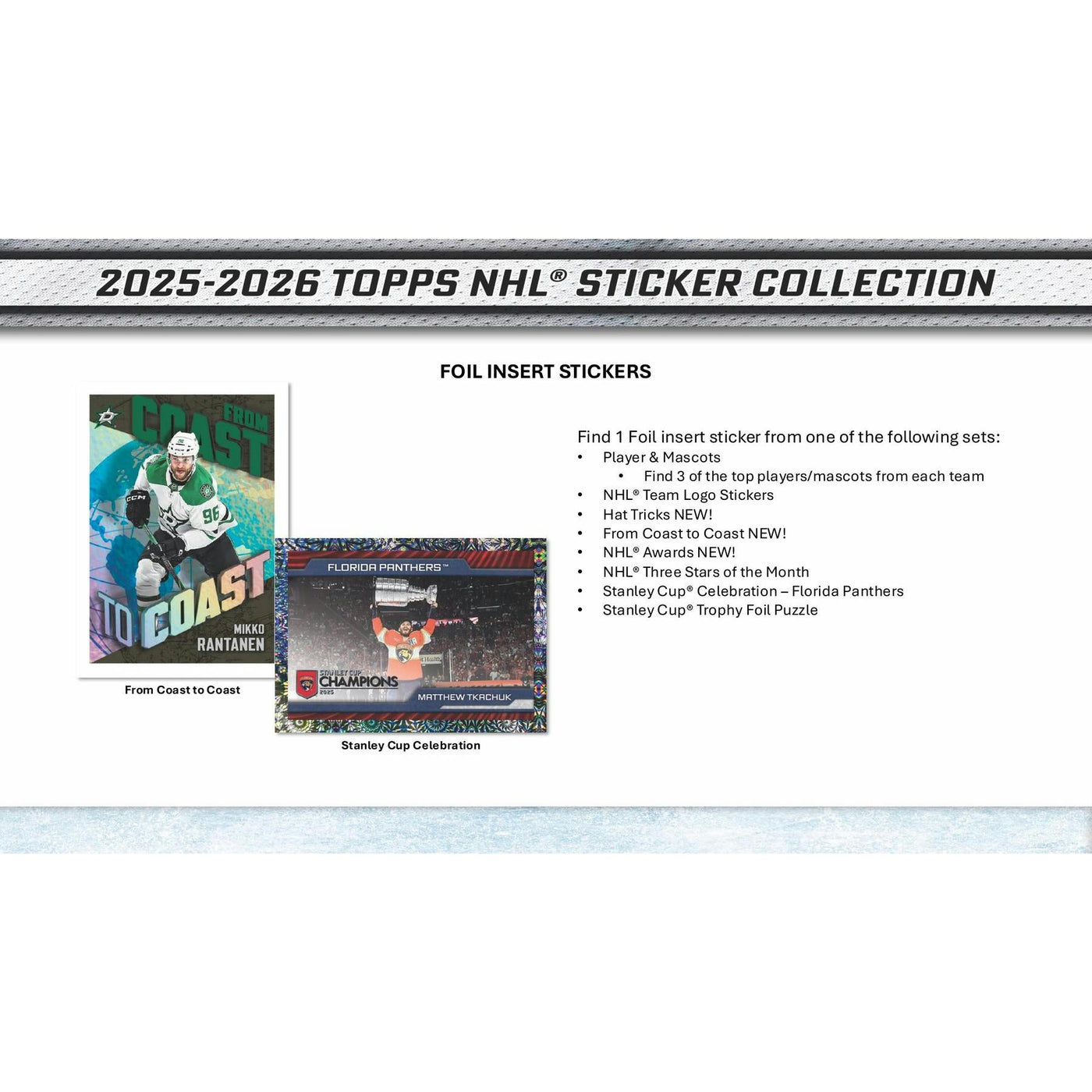 2025/26 Topps NHL Hockey Sticker Collection 50-Pack Box