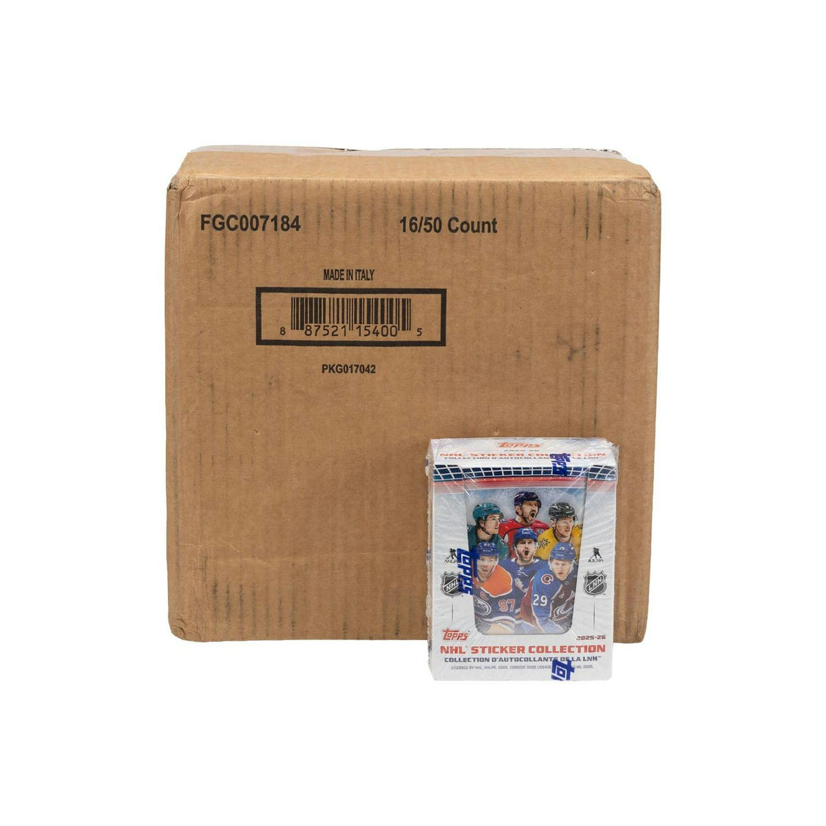 2025/26 Topps NHL Hockey Sticker Collection 50-Pack 16-Box Case