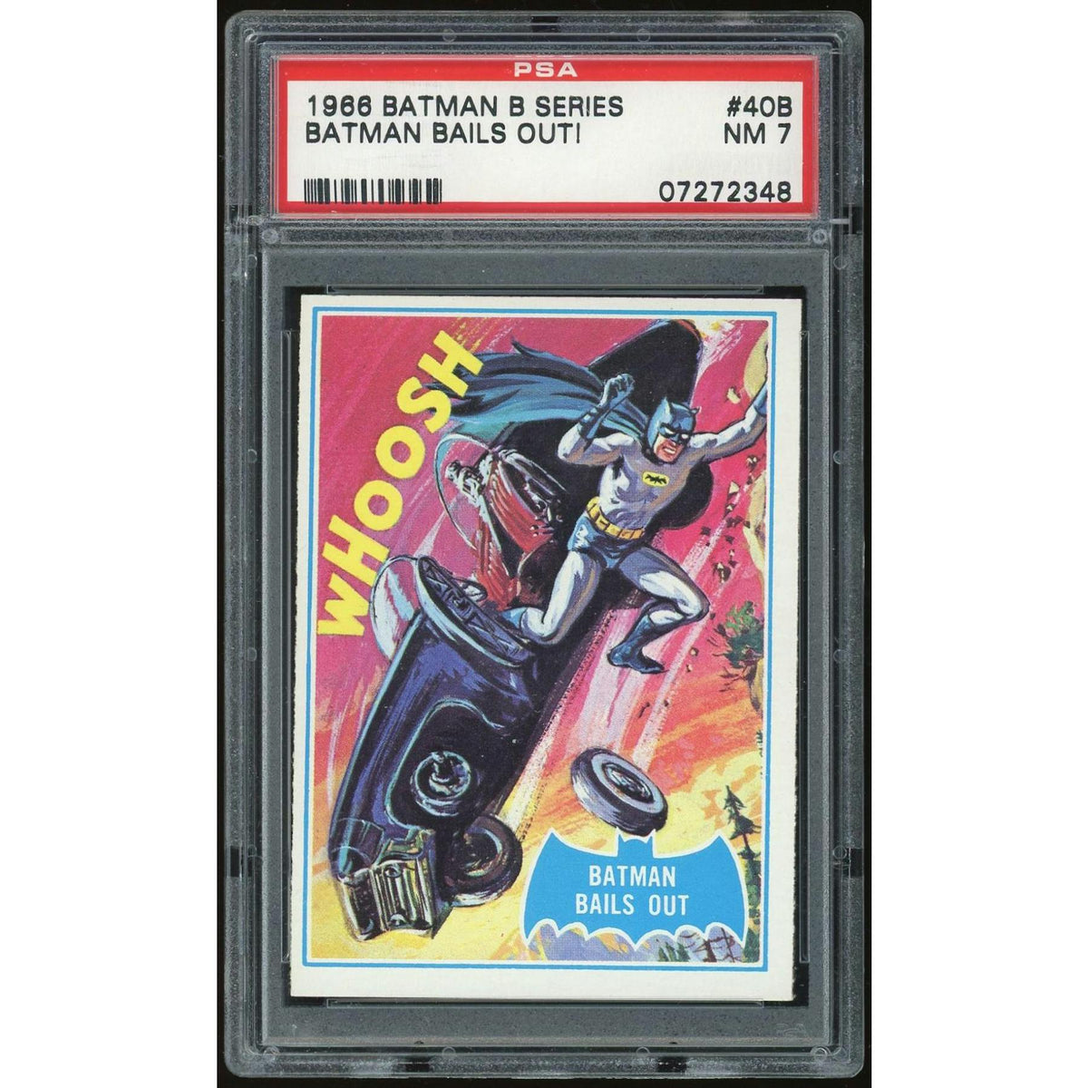 1966 Topps Blue Batman #40B Batman Bails Out! PSA 7 *2348 (Reed Buy)