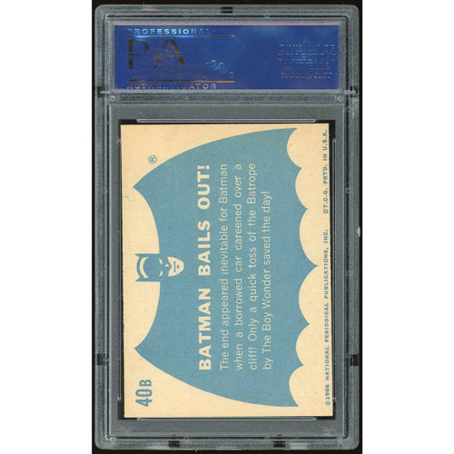 1966 Topps Blue Batman #40B Batman Bails Out! PSA 7 *2348 (Reed Buy)