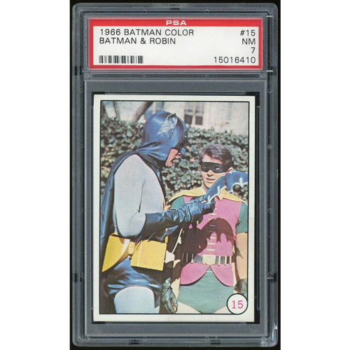 1966 Topps Batman Color Puzzle Back #15 Batman & Robin PSA 7 *6410 (Reed Buy)