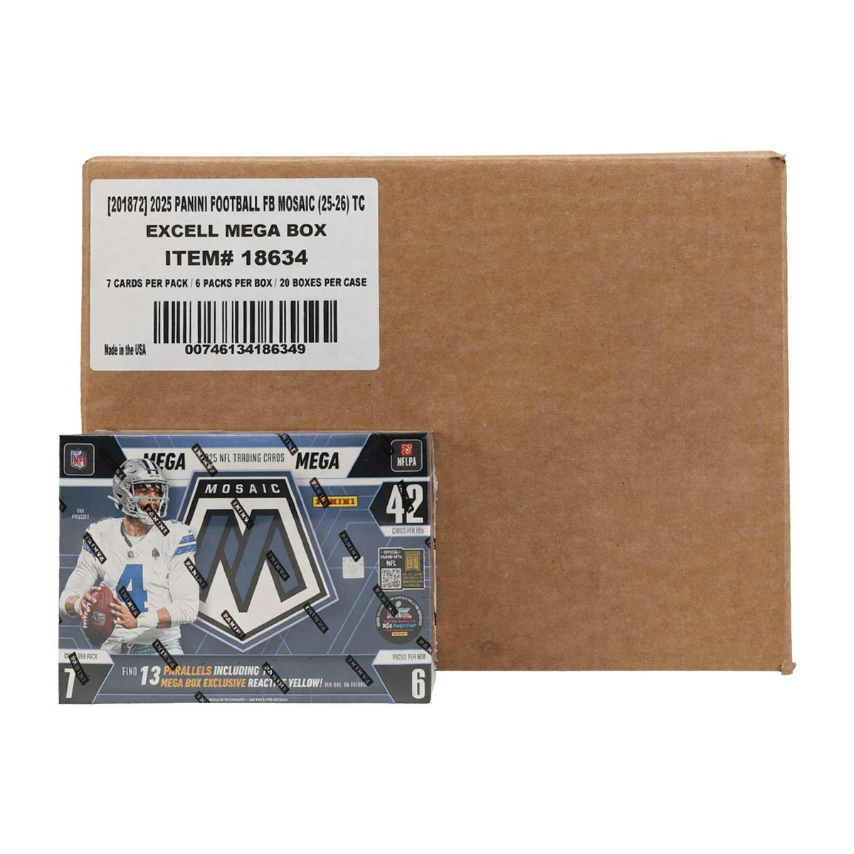 2025 Panini Mosaic Football Mega 20-Box Case (Reactive Yellow Parallels!)
