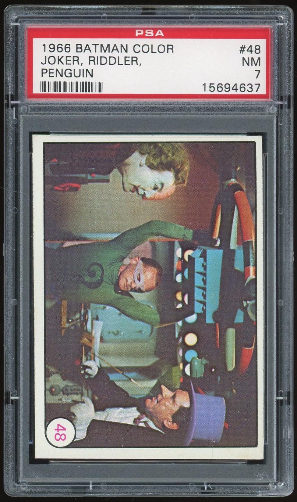 1966 Topps Batman Color Puzzle Back #48 Joker, Riddler, Penguin PSA 7 *4637 (Reed Buy)