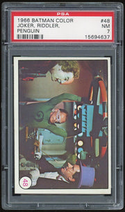 1966 Topps Batman Color Puzzle Back #48 Joker, Riddler, Penguin PSA 7 *4637 (Reed Buy)