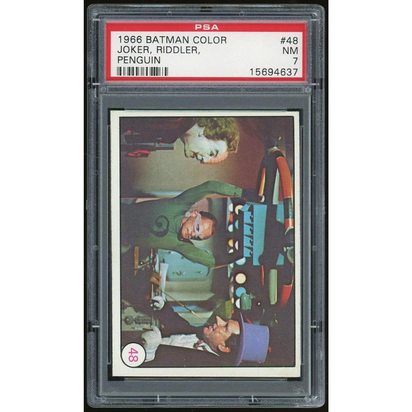 1966 Topps Batman Color Puzzle Back #48 Joker, Riddler, Penguin PSA 7 *4637 (Reed Buy)