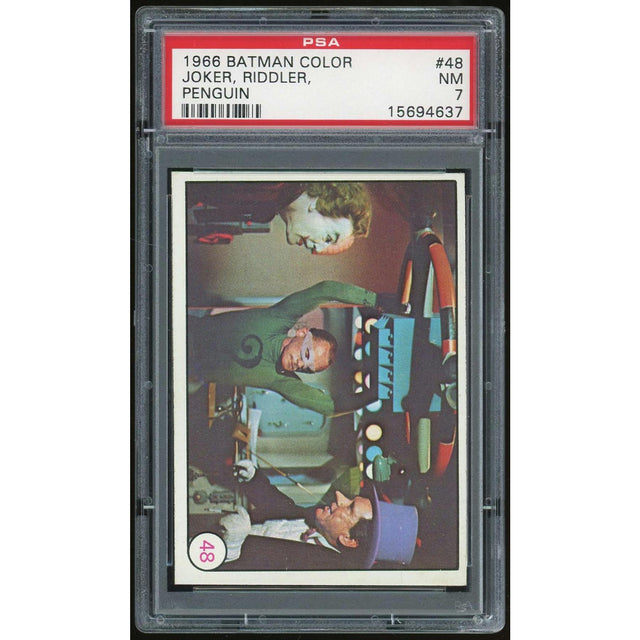 1966 Topps Batman Color Puzzle Back #48 Joker, Riddler, Penguin PSA 7 *4637 (Reed Buy)