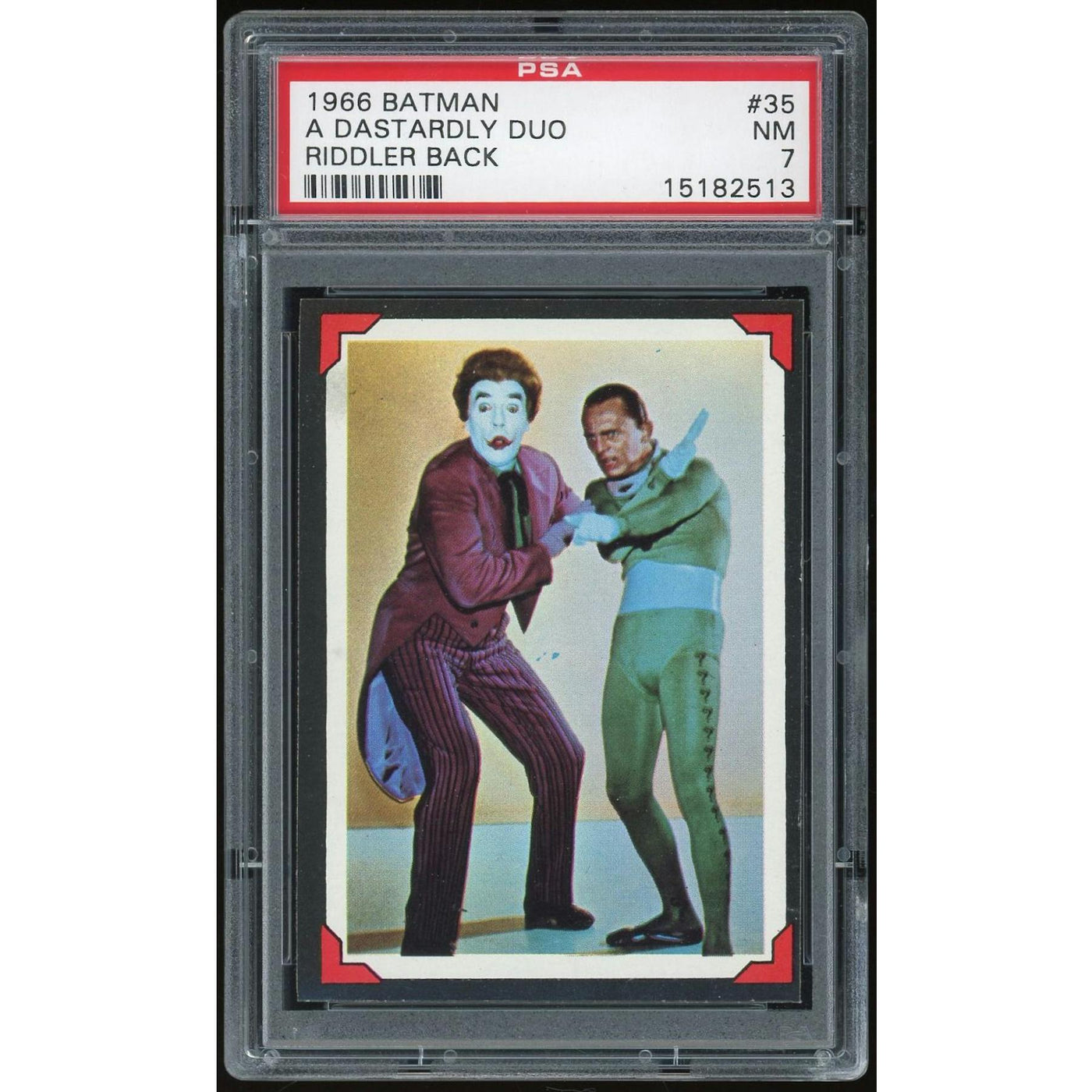 1966 Topps Batman Riddler Back #35 A Dastardly Duo PSA 7 *2513 (Reed Buy)