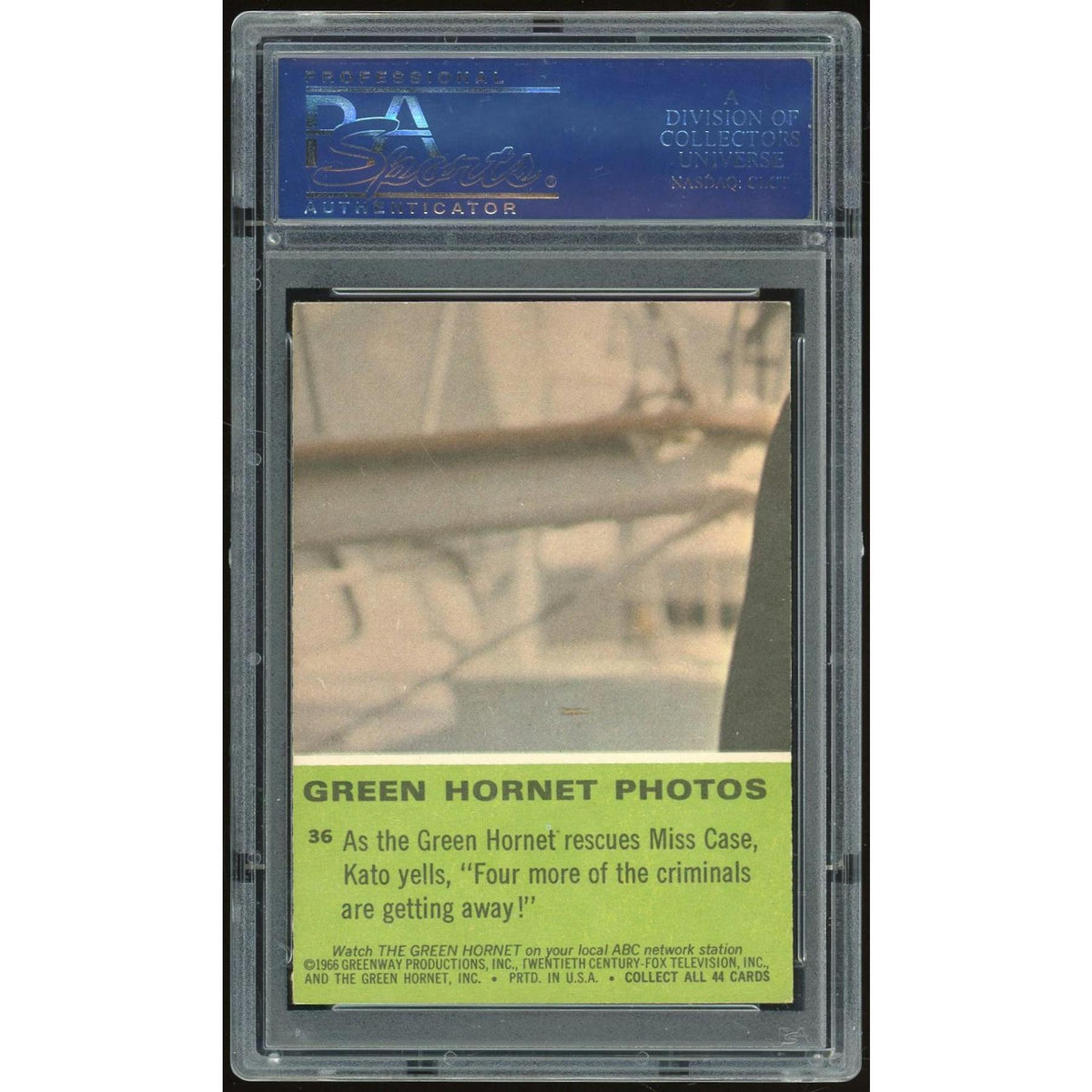 1966 Donruss Green Hornet #36 As the Green Hornet PSA 7 *9450 (Reed Buy)