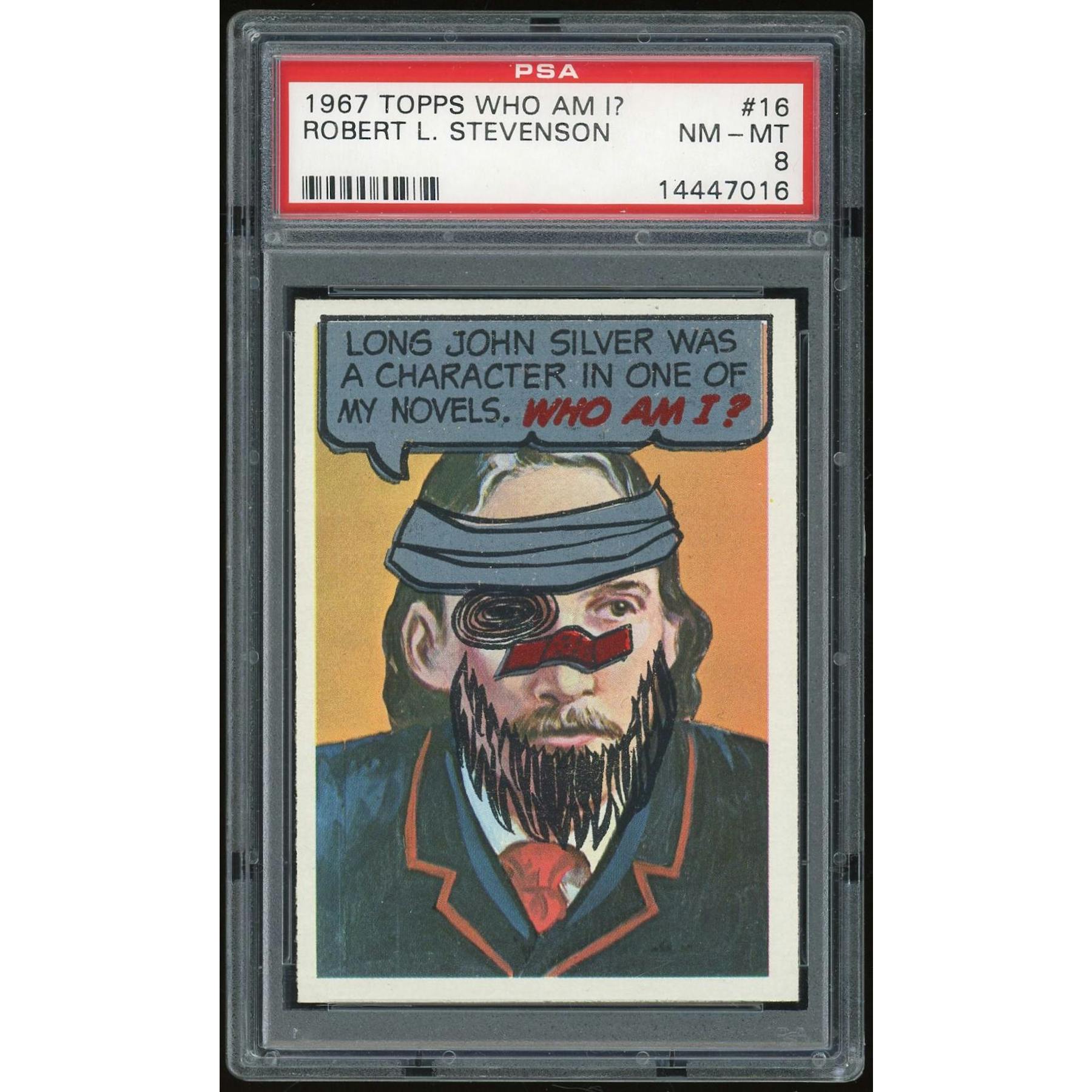1967 Topps Who Am I? #16 Robert L. Stevenson PSA 8 *7016 (Reed Buy)