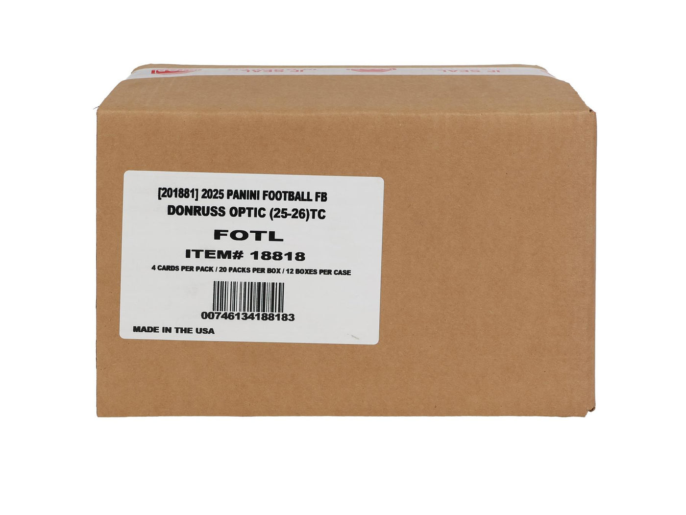 2025 Panini Donruss Optic Football 1st Off The Line FOTL Hobby 12-Box Case