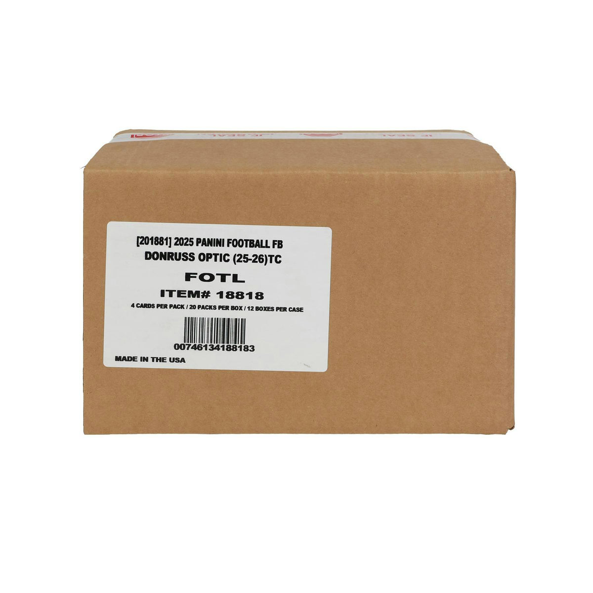 2025 Panini Donruss Optic Football 1st Off The Line FOTL Hobby 12-Box Case