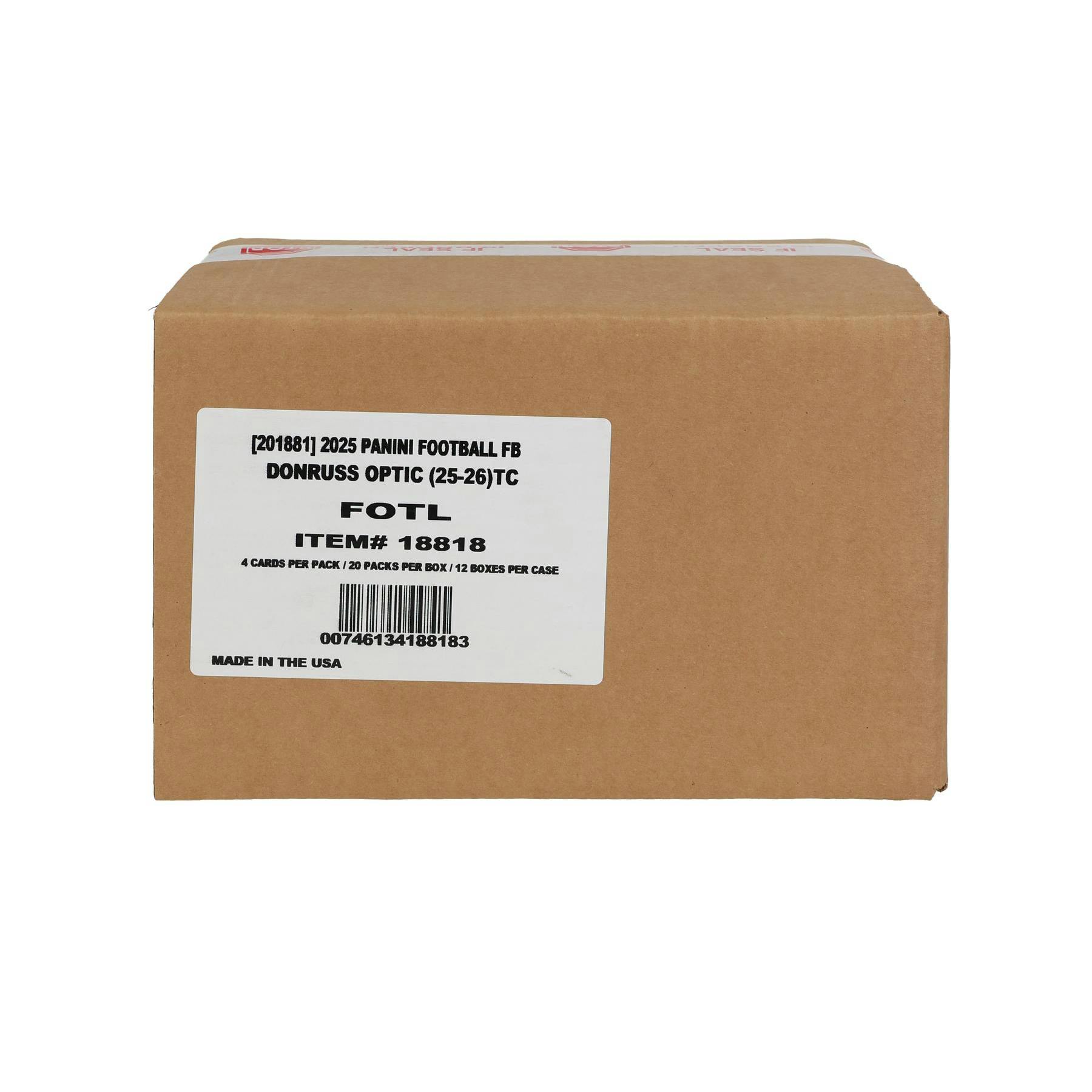 2025 Panini Donruss Optic Football 1st Off The Line FOTL Hobby 12-Box Case