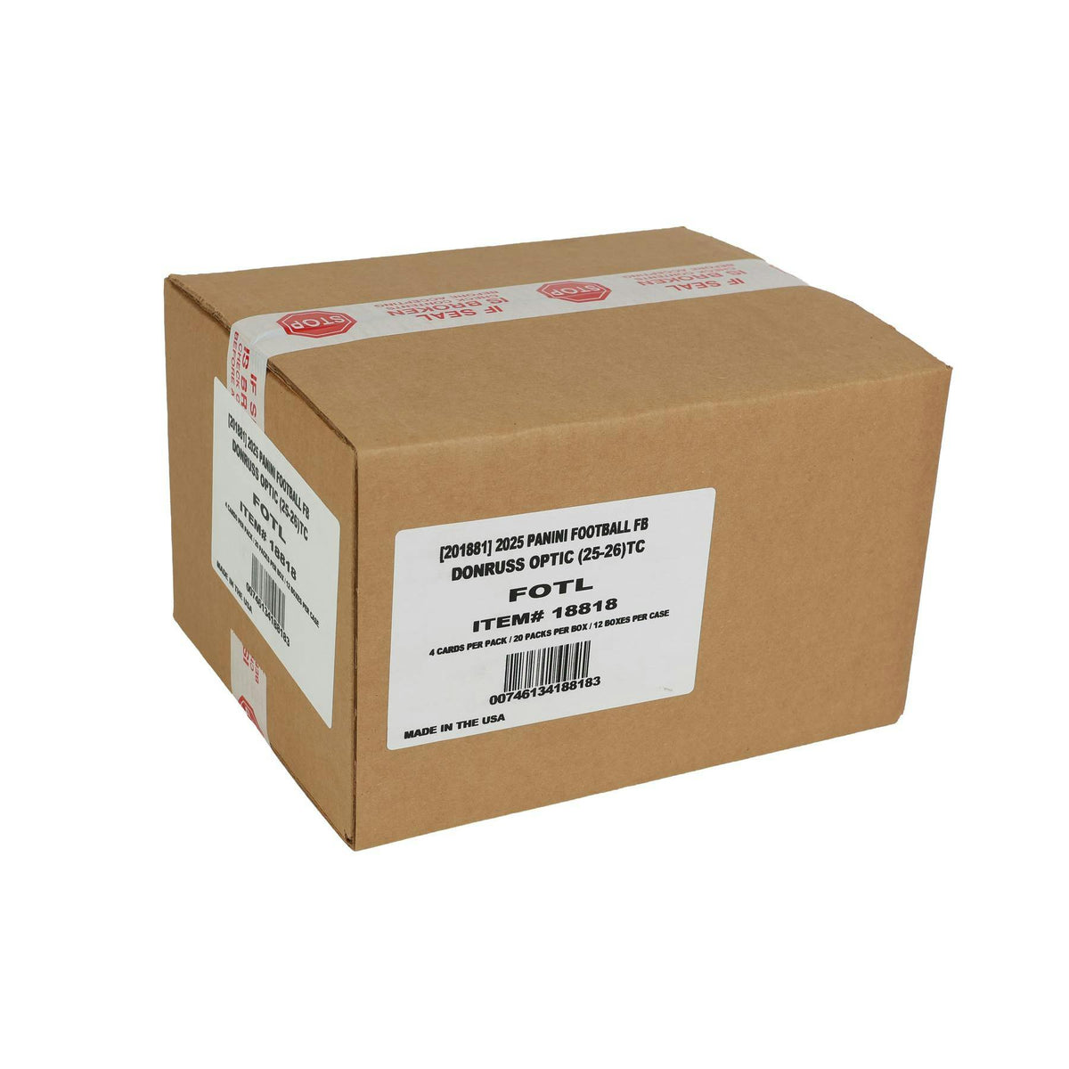 2025 Panini Donruss Optic Football 1st Off The Line FOTL Hobby 12-Box Case