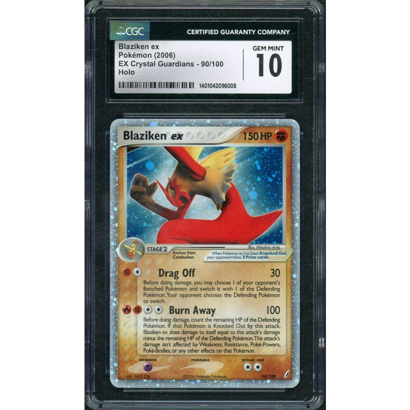 2006 Pokemon EX Crystal Guardians Blaziken ex Holo #90 CGC 10