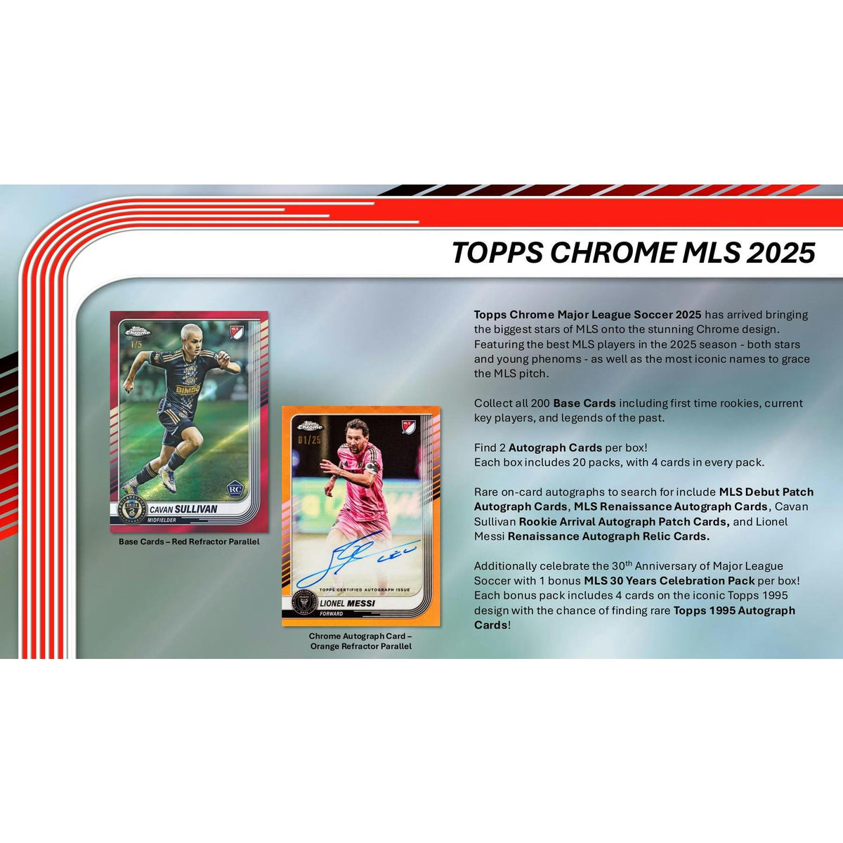 2025 Topps MLS Major League Soccer Chrome Hobby Box