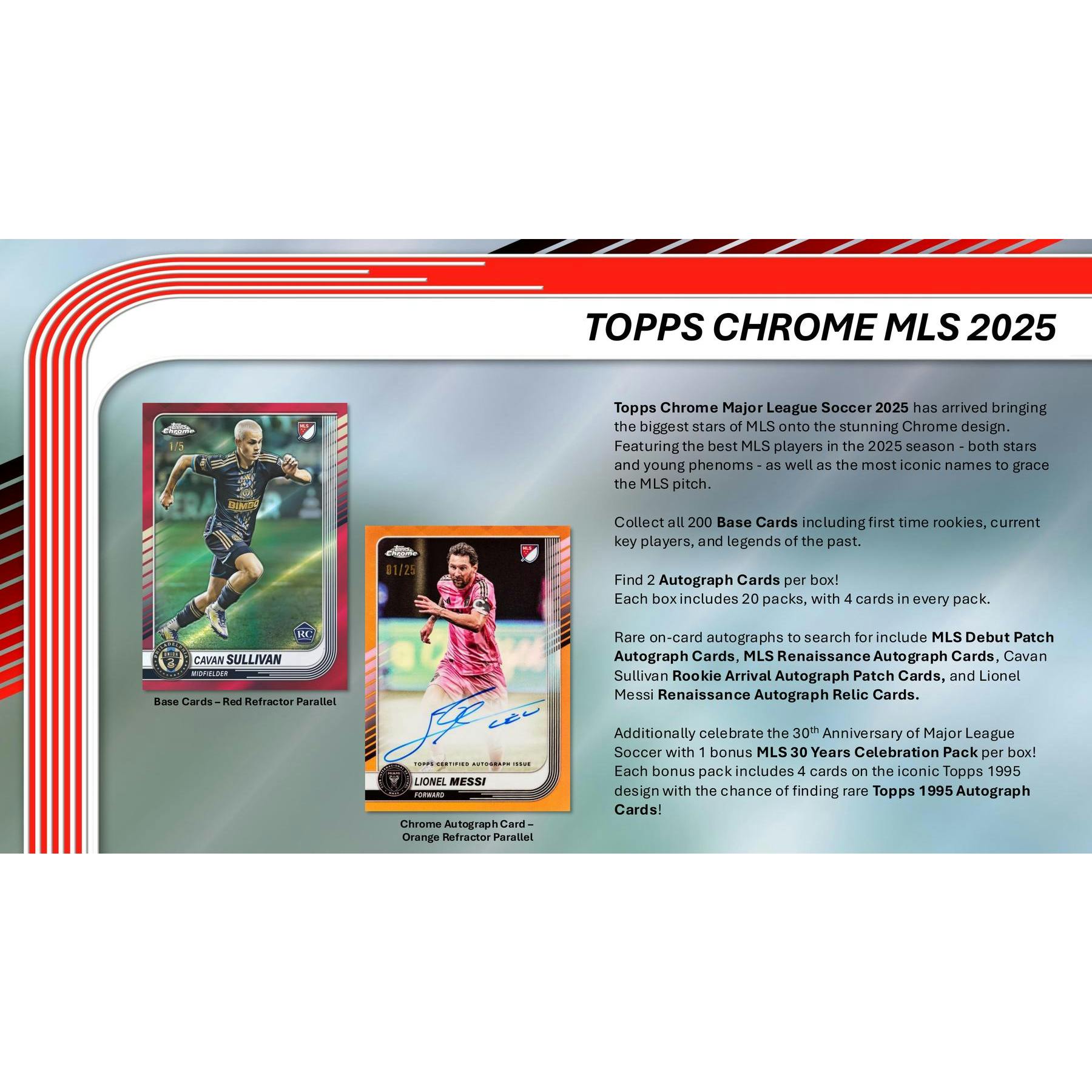 2025 Topps MLS Major League Soccer Chrome Hobby Pack
