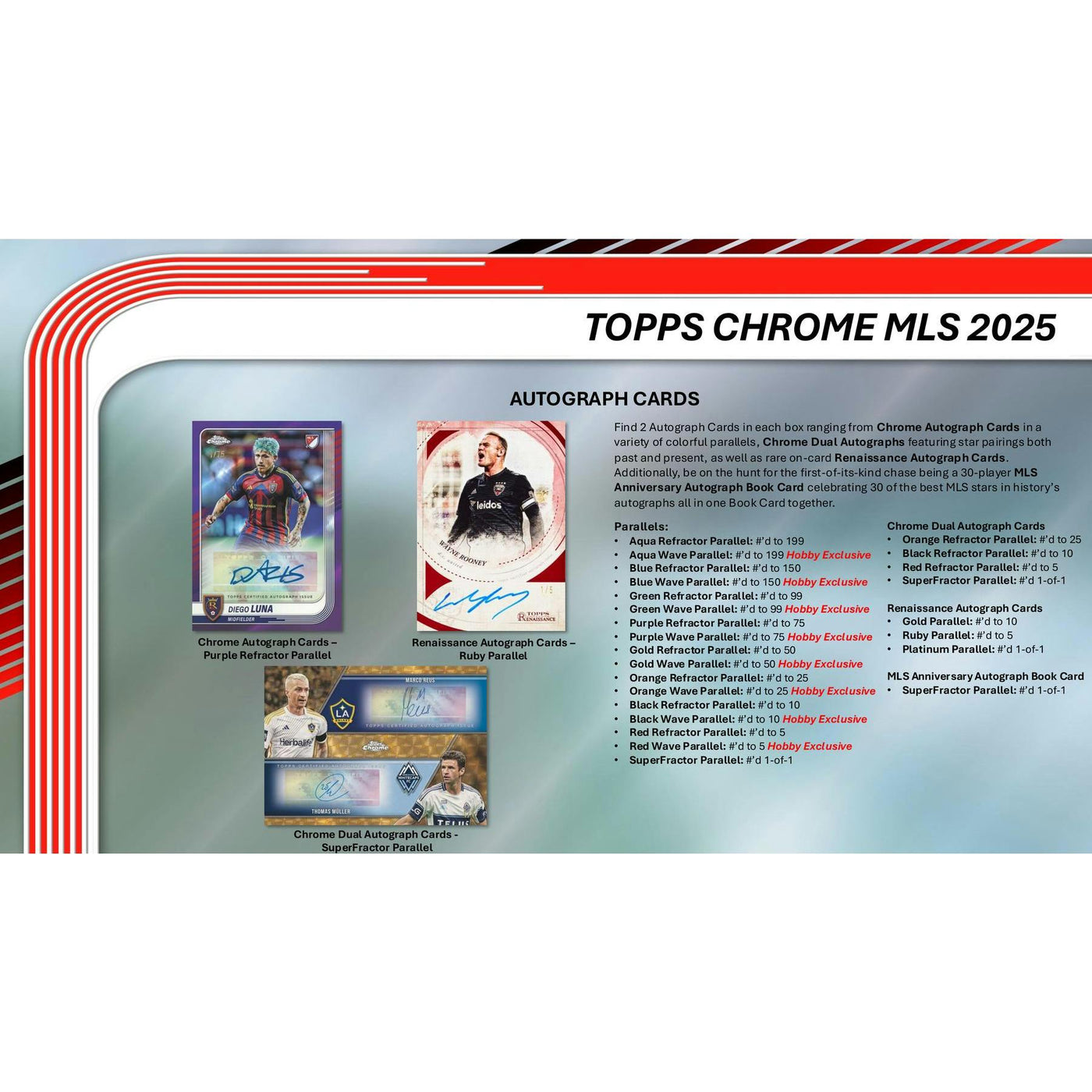 2025 Topps MLS Major League Soccer Chrome Hobby Box