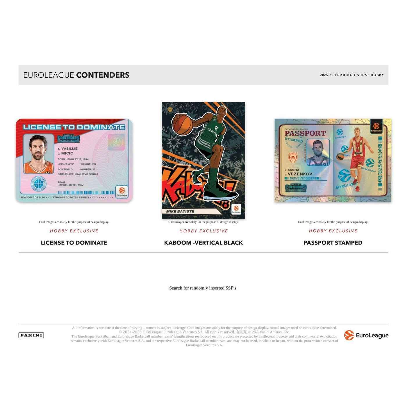 2025/26 Panini Contenders EuroLeague Basketball Hobby Box