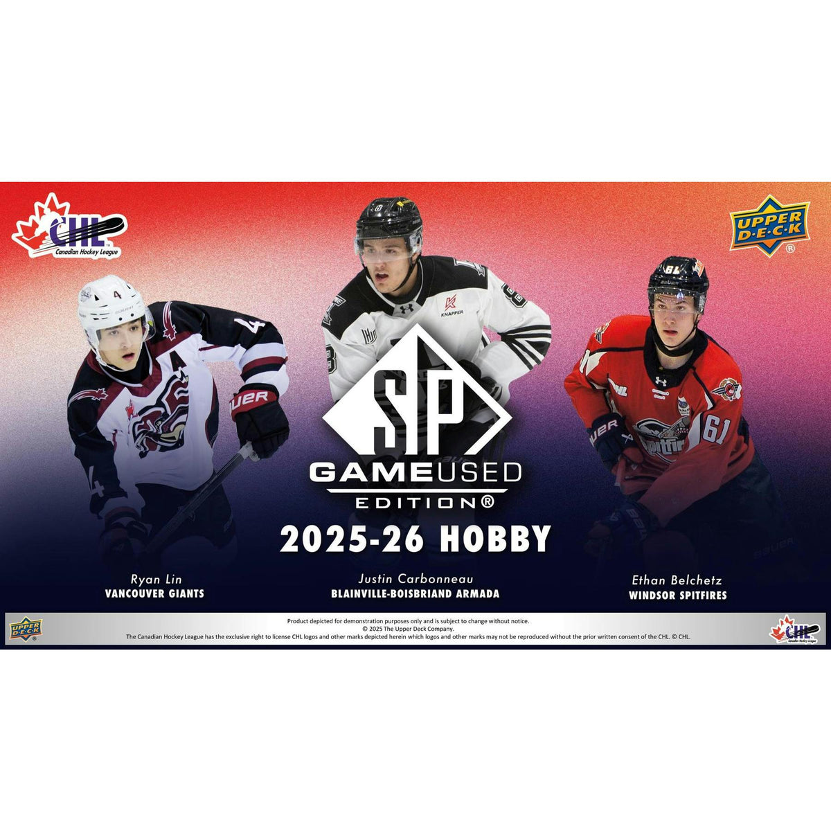 2025/26 Upper Deck CHL SP Game Used Hockey Hobby 20-Box Case