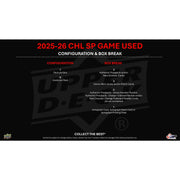 2025/26 Upper Deck CHL SP Game Used Hockey Hobby Box