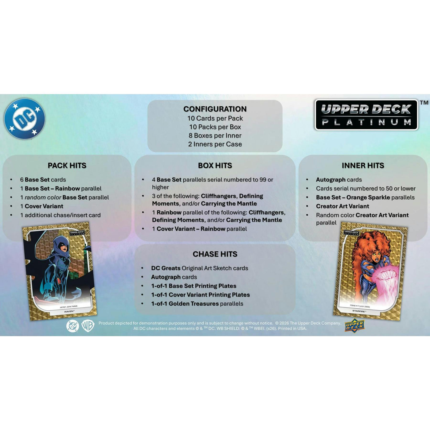 2026 Upper Deck DC Platinum Hobby Box (Presell)