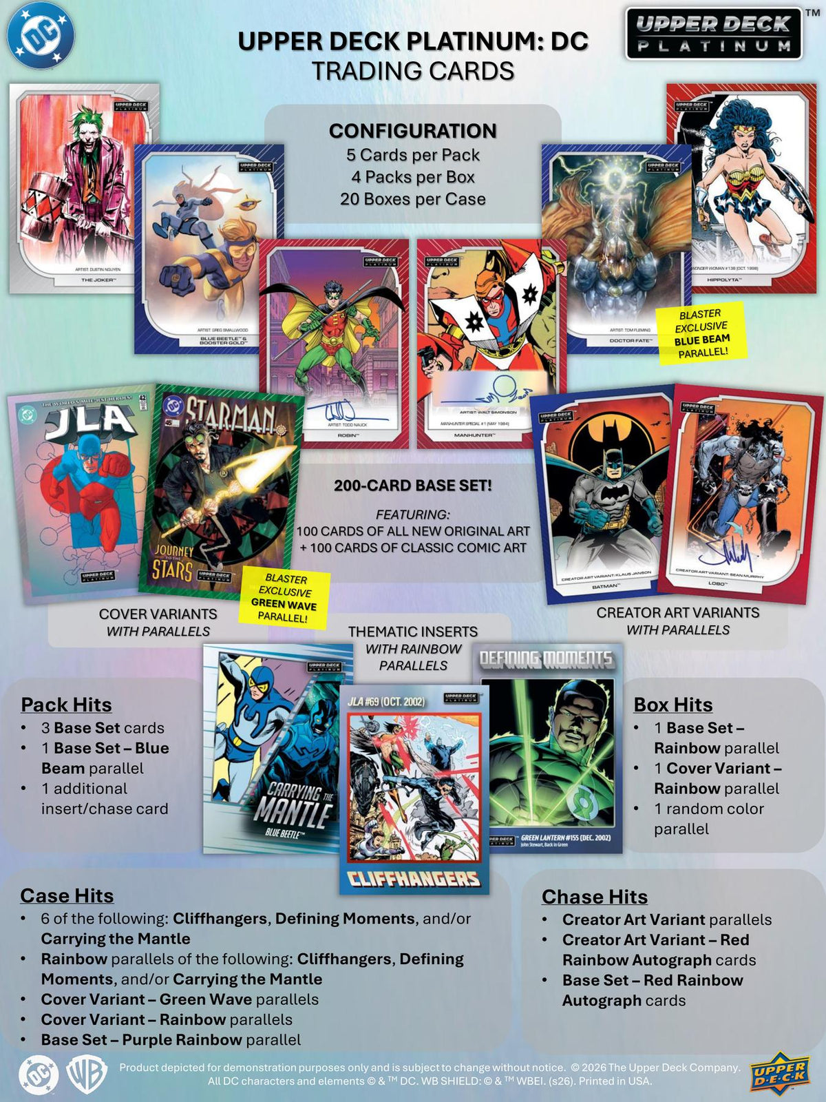 2026 Upper Deck DC Platinum Blaster 20-Box Case (Presell)