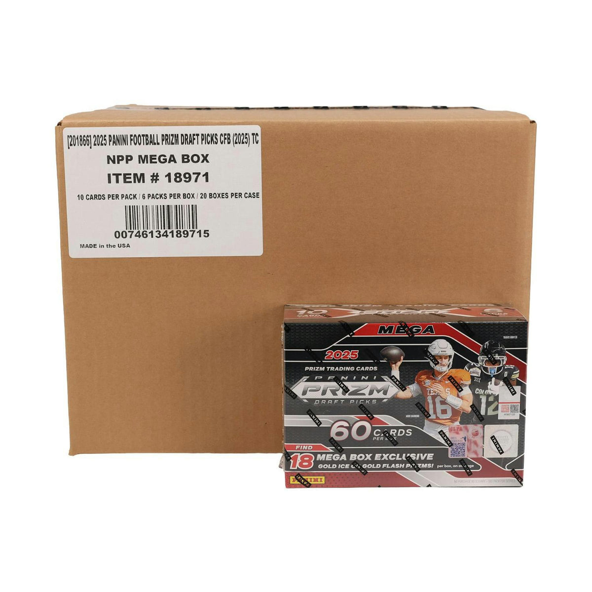 2025 Panini Prizm Draft Picks Football Mega 20-Box Case (Gold Ice and Gold Flash)
