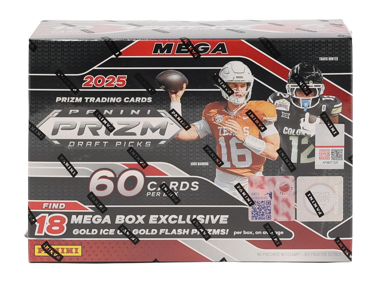 2025 Panini Prizm Draft Picks Football Mega Box (Gold Ice and Gold Flash)