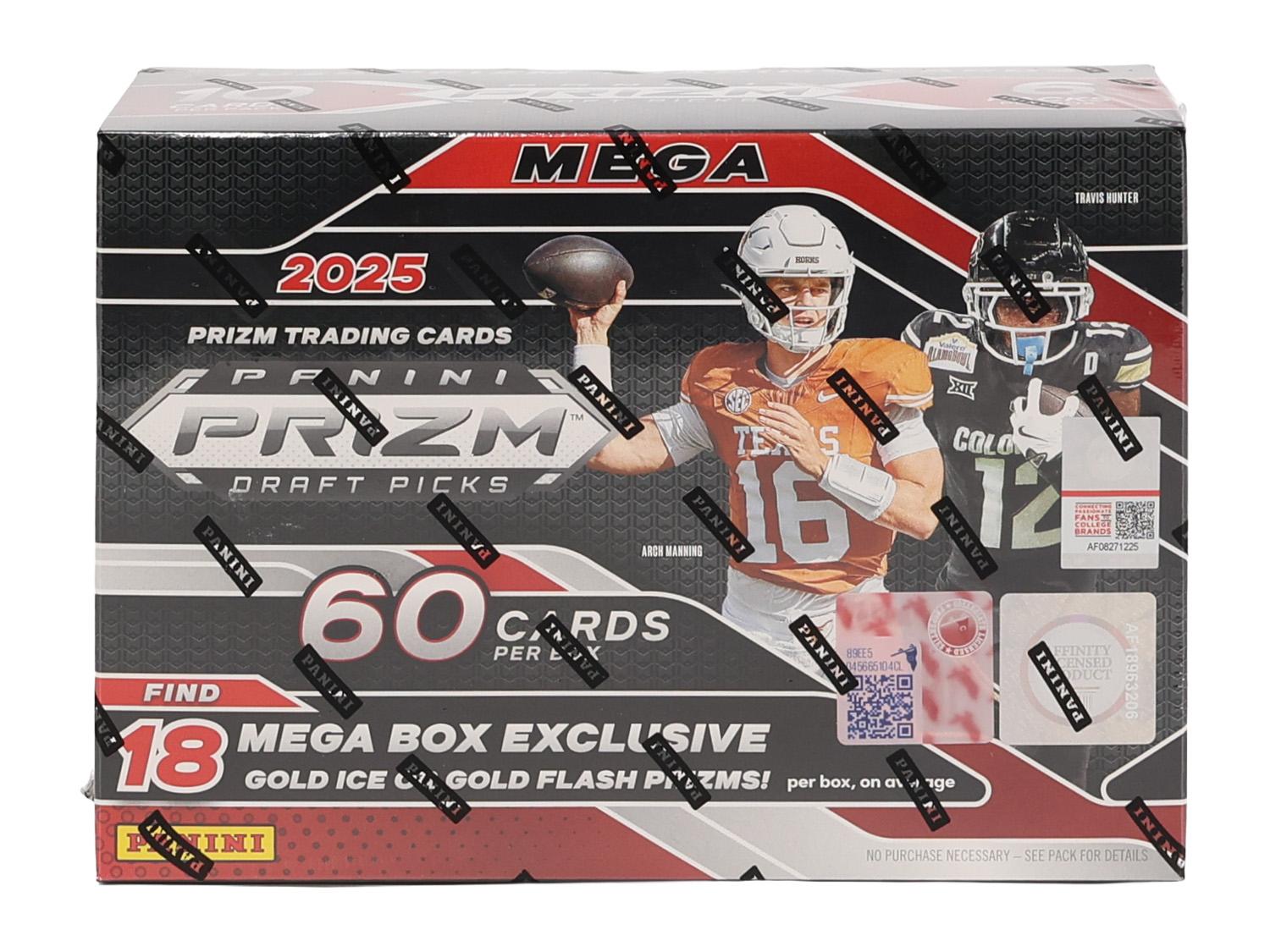 2025 Panini Prizm Draft Picks Football Mega Box (Gold Ice and Gold Flash)