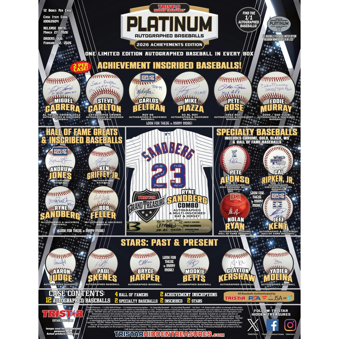 2026 TriStar Hidden Treasures Platinum Autographed Baseball Achievements Edition Hobby Box