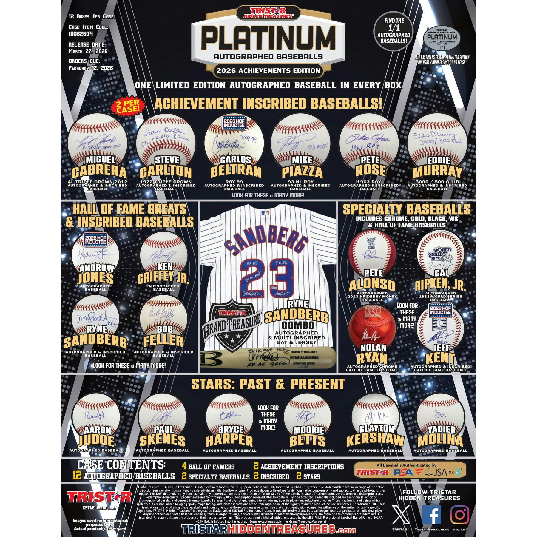 2026 TriStar Hidden Treasures Platinum Autographed Baseball Achievements Edition Hobby Box