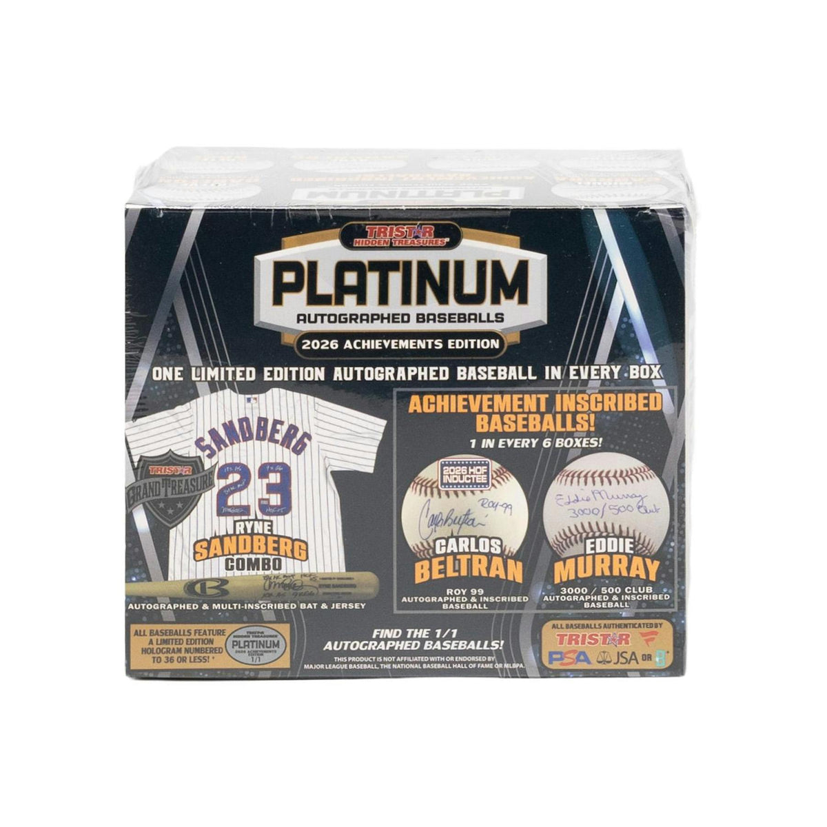 2026 TriStar Hidden Treasures Platinum Autographed Baseball Achievements Edition Hobby 12-Box Case