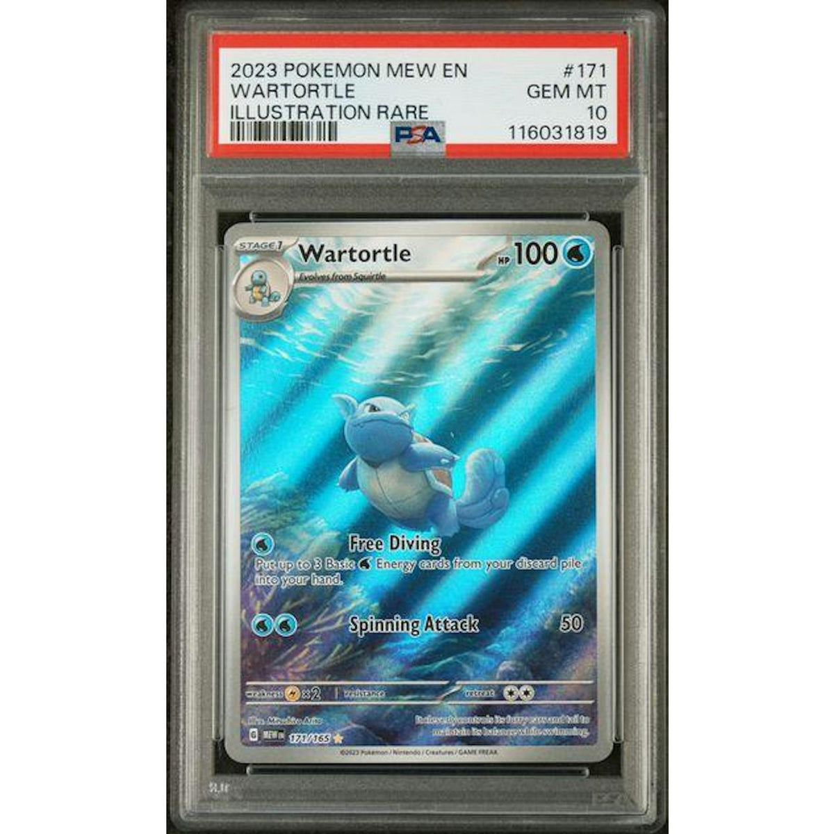 2023 Pokemon 151 Wartortle Illustration Rare #171 PSA 10