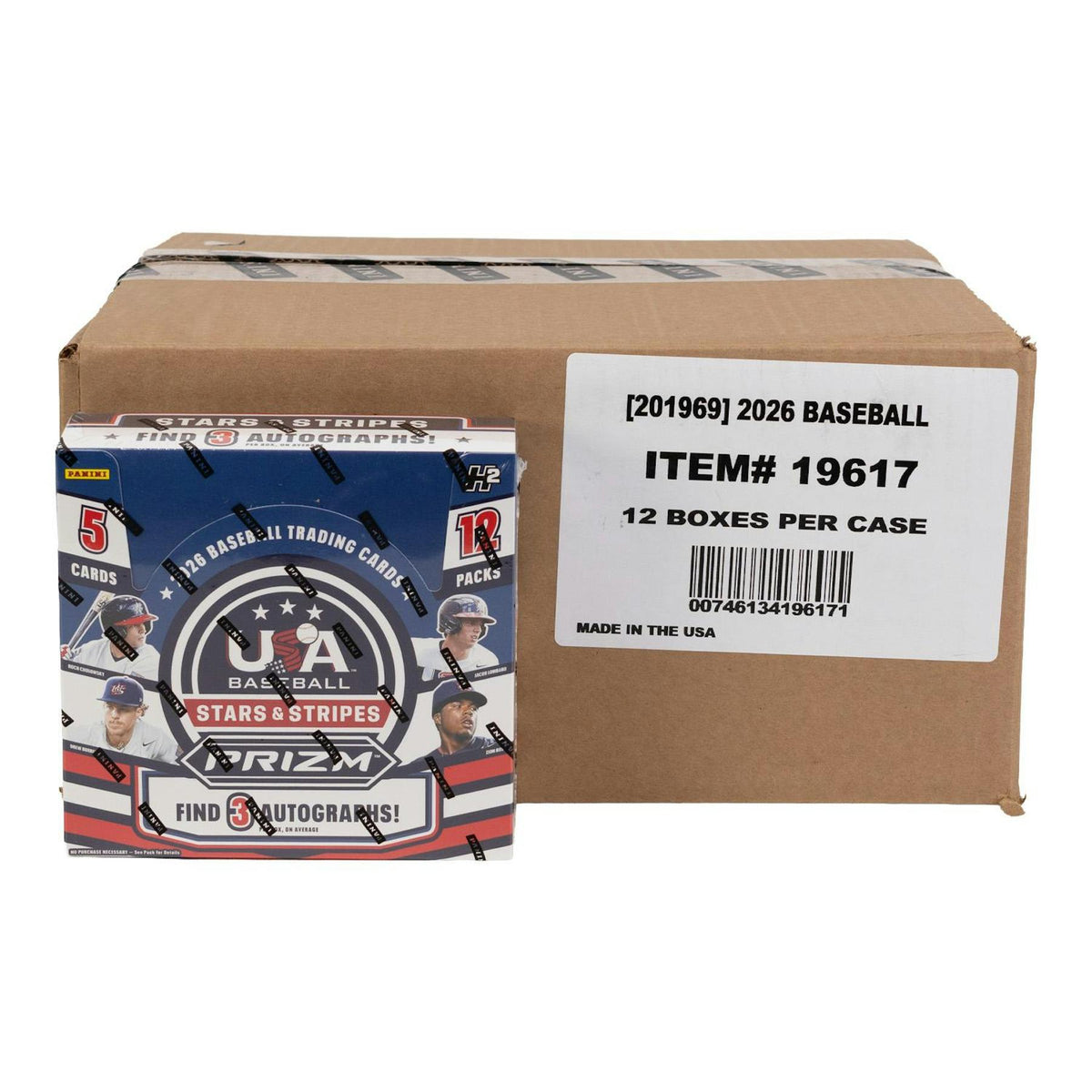 2026 Panini USA Stars & Stripes Prizm Baseball H2 12-Box Case