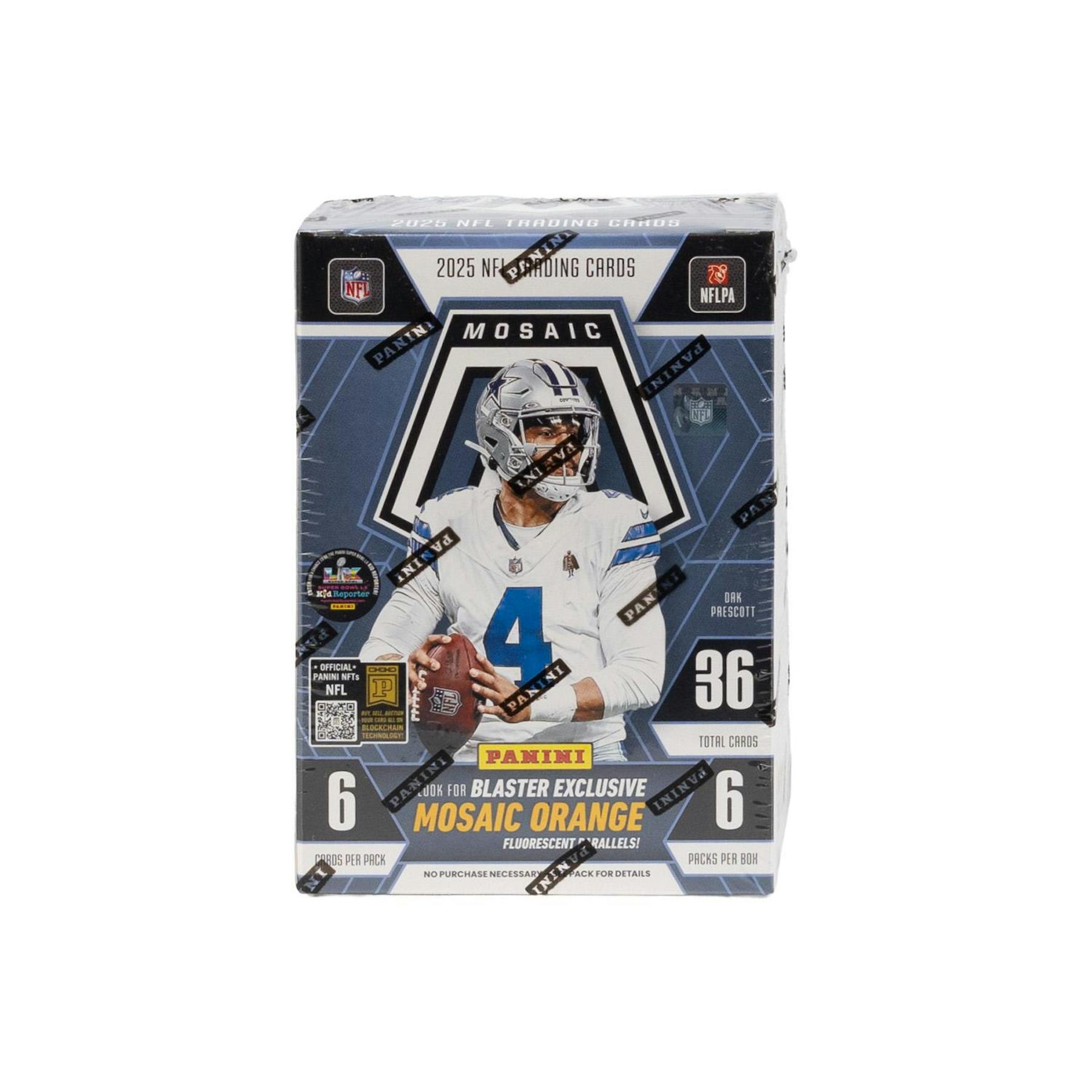 2025 Panini Mosaic Football Blaster Box (Mosaic Orange Parallels!) (Blue Box)
