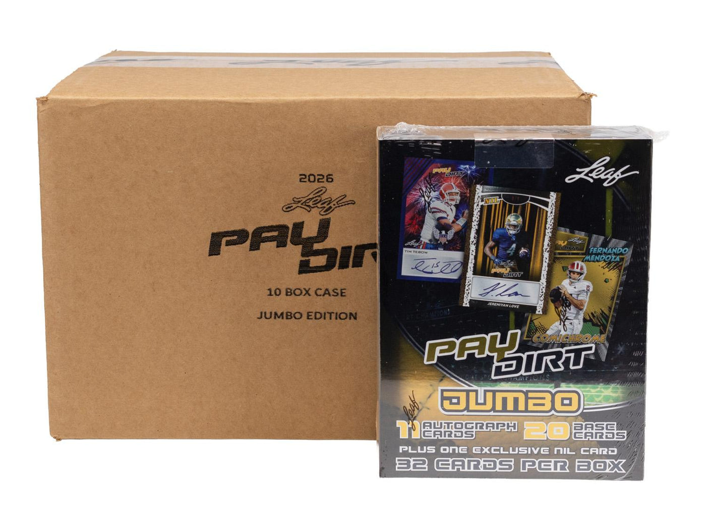 2026 Leaf Paydirt Football Hobby Jumbo 10-Box Case