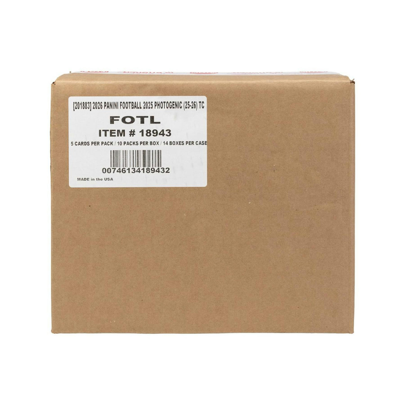 2025 Panini Photogenic Football 1st Off The Line FOTL Hobby 14-Box Case