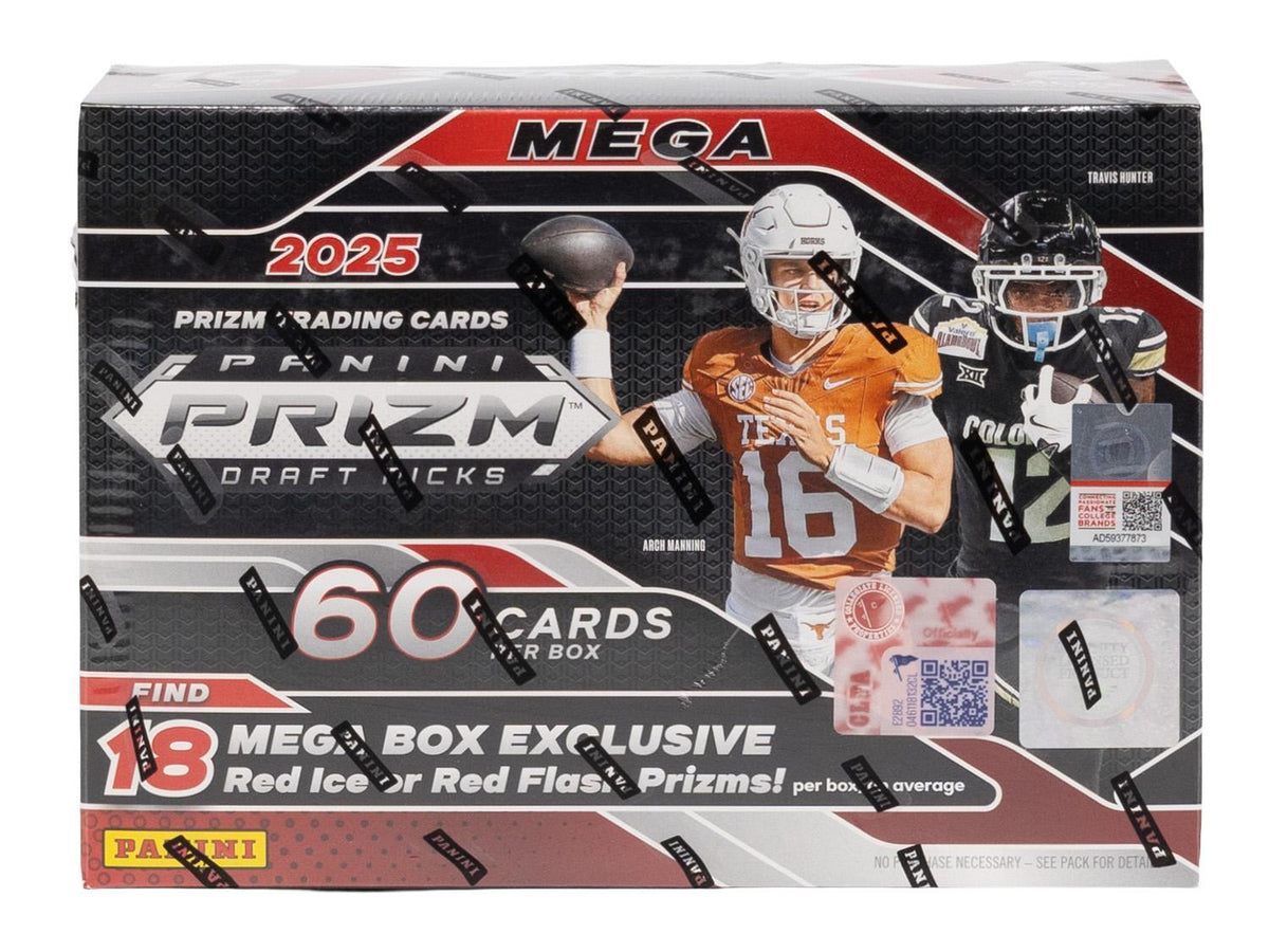 2025 Panini Prizm Draft Picks Football Mega Box (Red Ice and Red Flash)