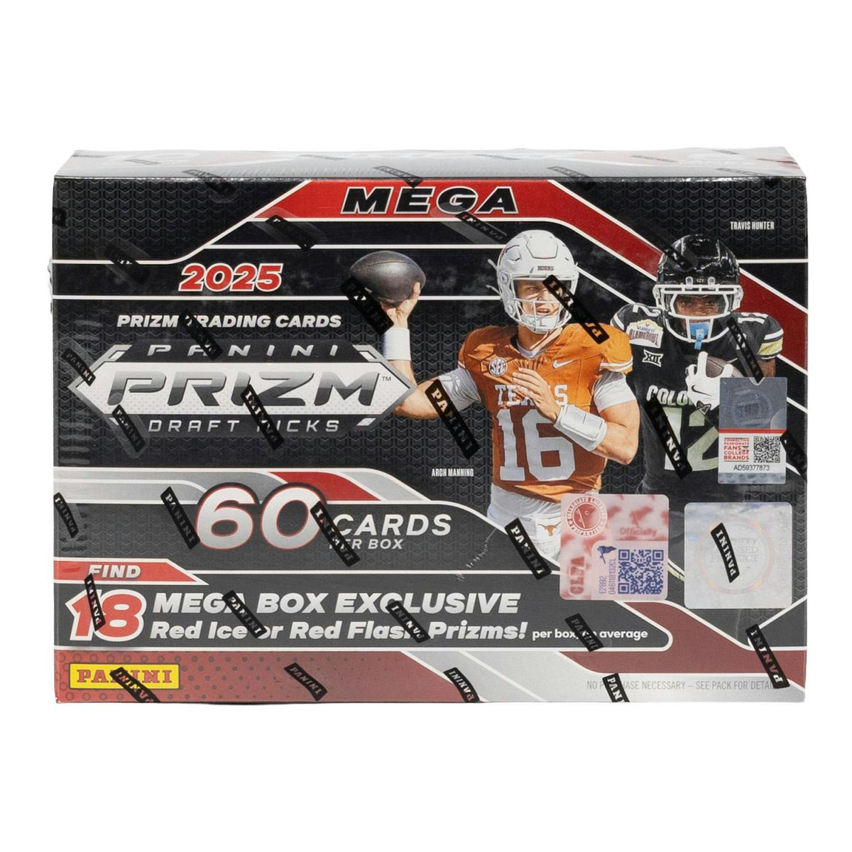 2025 Panini Prizm Draft Picks Football Mega Box (Red Ice and Red Flash)