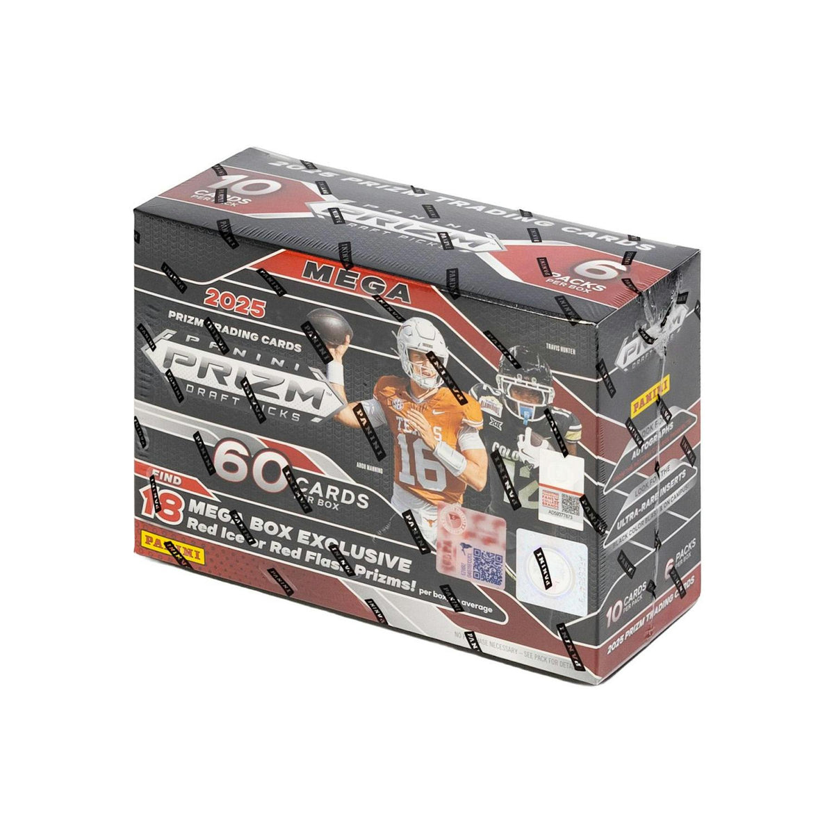 2025 Panini Prizm Draft Picks Football Mega Box (Red Ice and Red Flash)