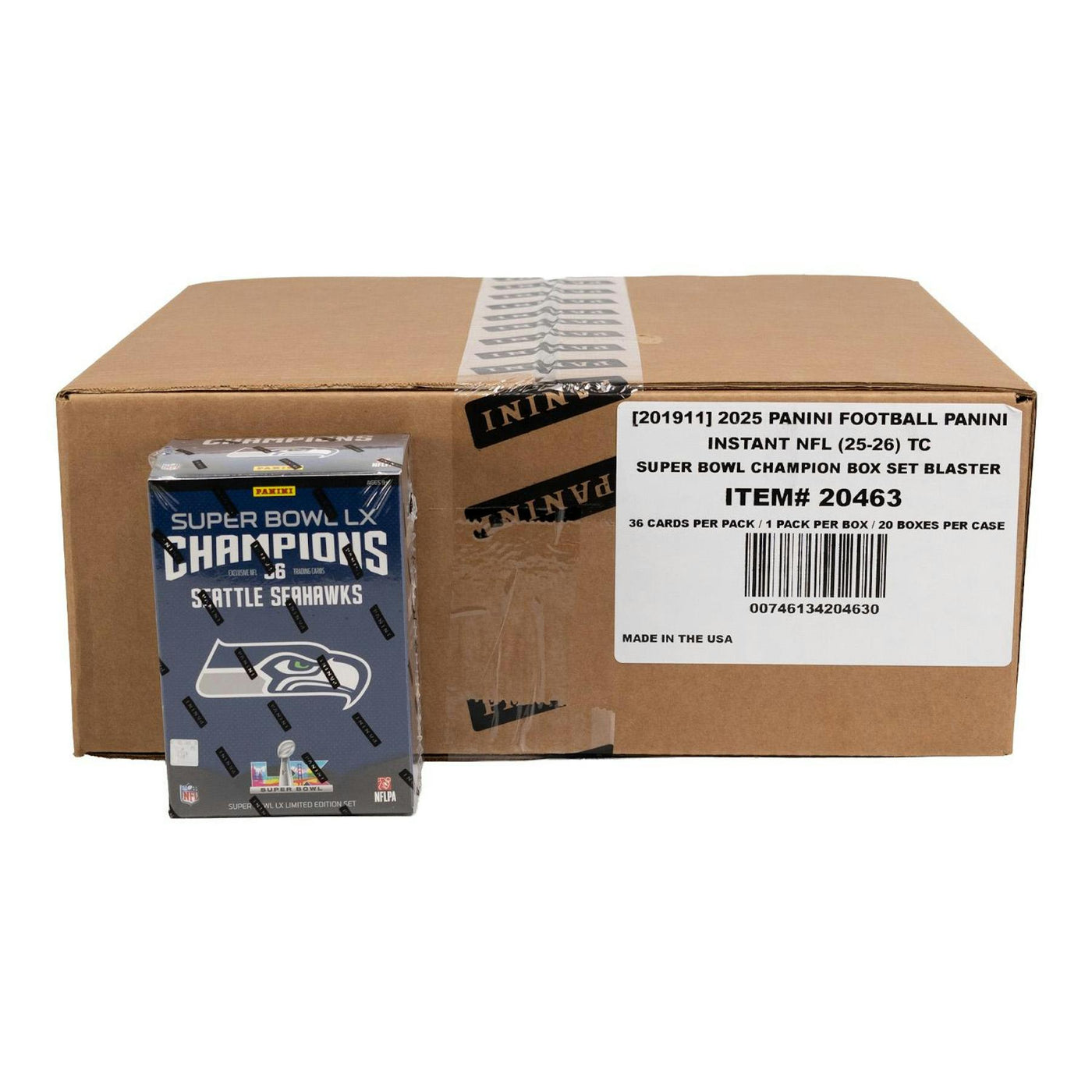2025 Panini Seattle Seahawks Super Bowl LX Champions Set 20-Box Case