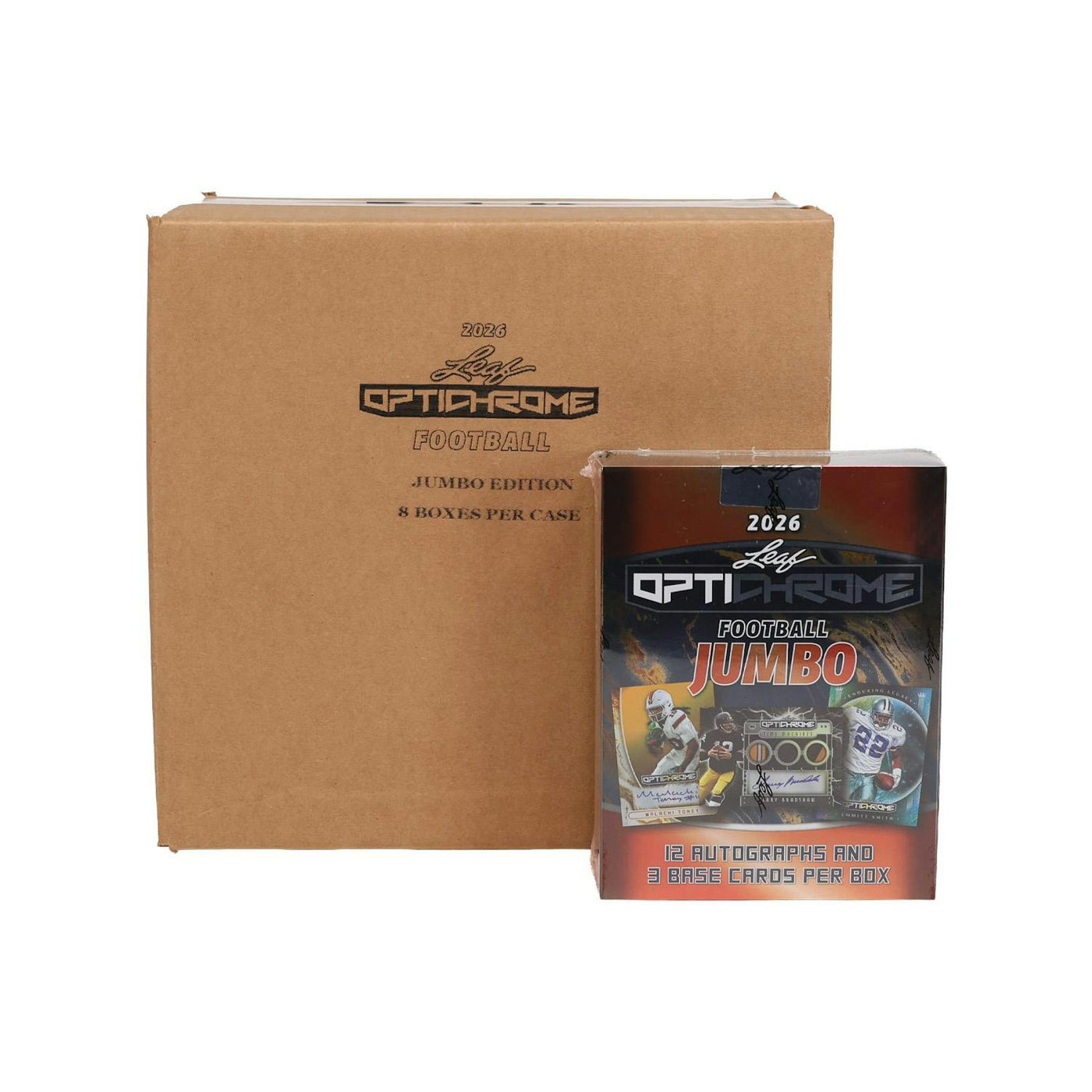 2026 Leaf Optichrome Football Hobby Jumbo 8-Box Case