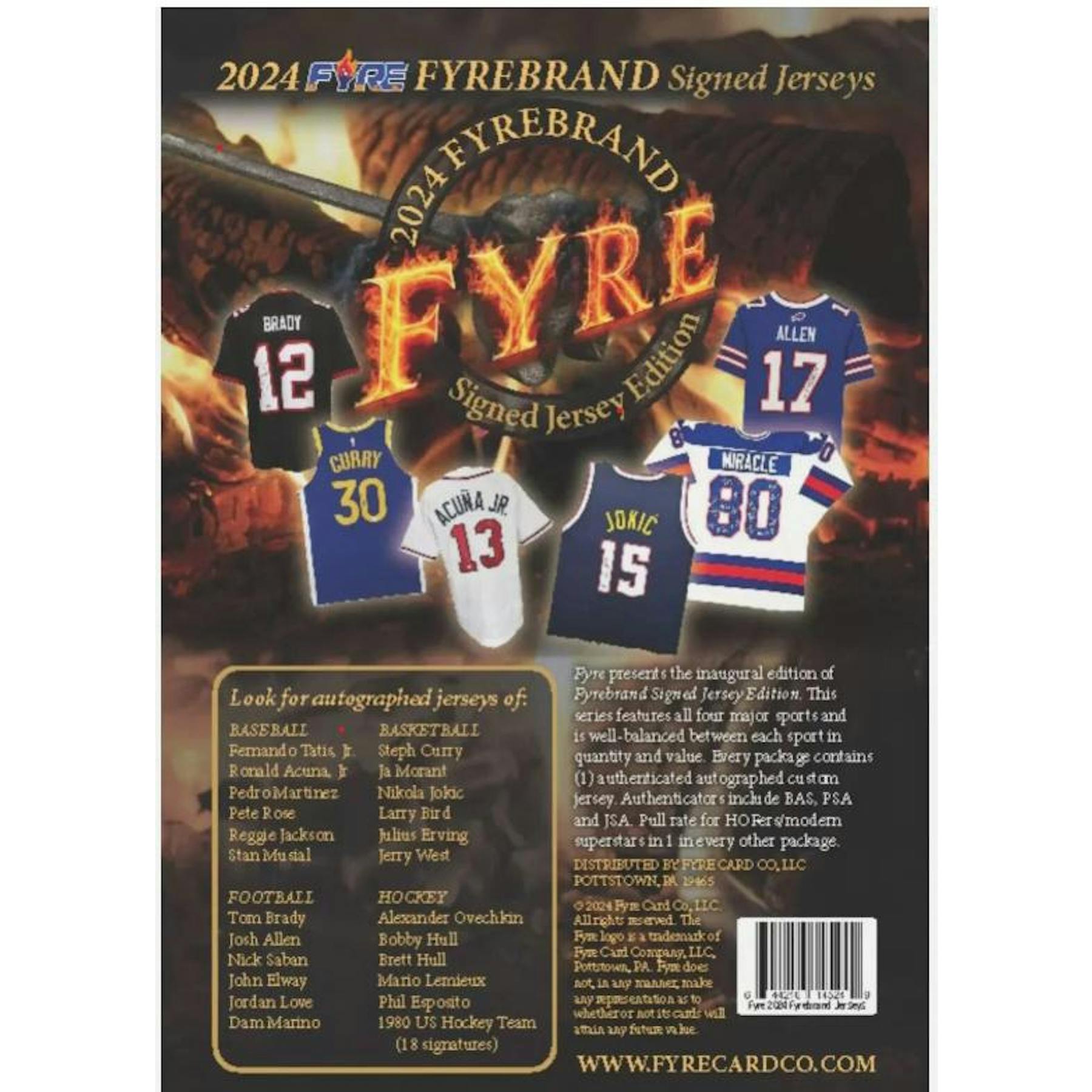 2024 Fyrebrand Autographed Muli-Sport Jersey Hobby Box (Reed Buy)