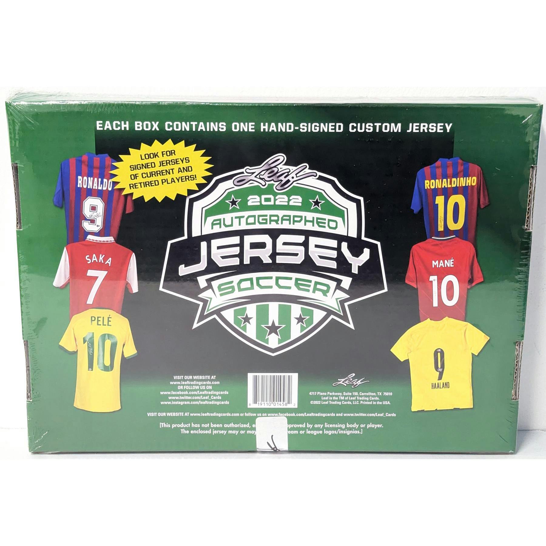 2022 Leaf Autographed Jersey Soccer Hobby Box (Reed Buy)