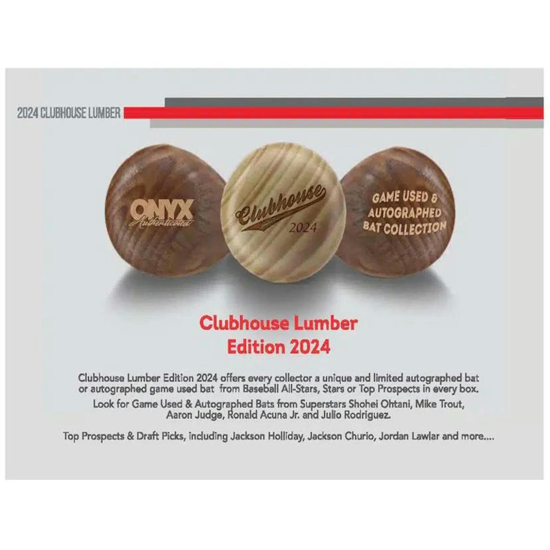 2024 Onyx Baseball Clubhouse Lumber Collection Game Used & Autographed Baseball Bat (Reed Buy)