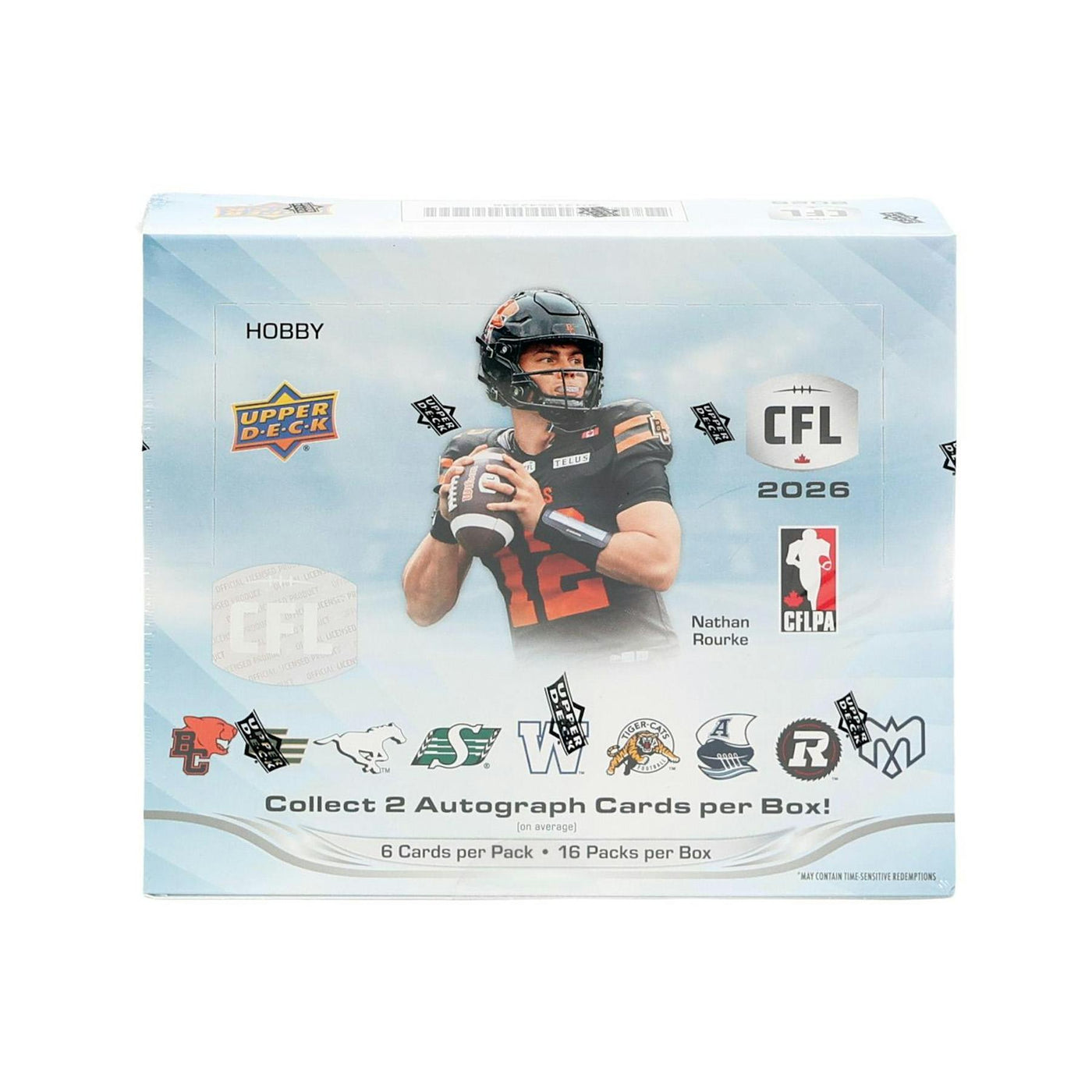 2026 Upper Deck CFL Canadian Football League Hobby 16-Box Case