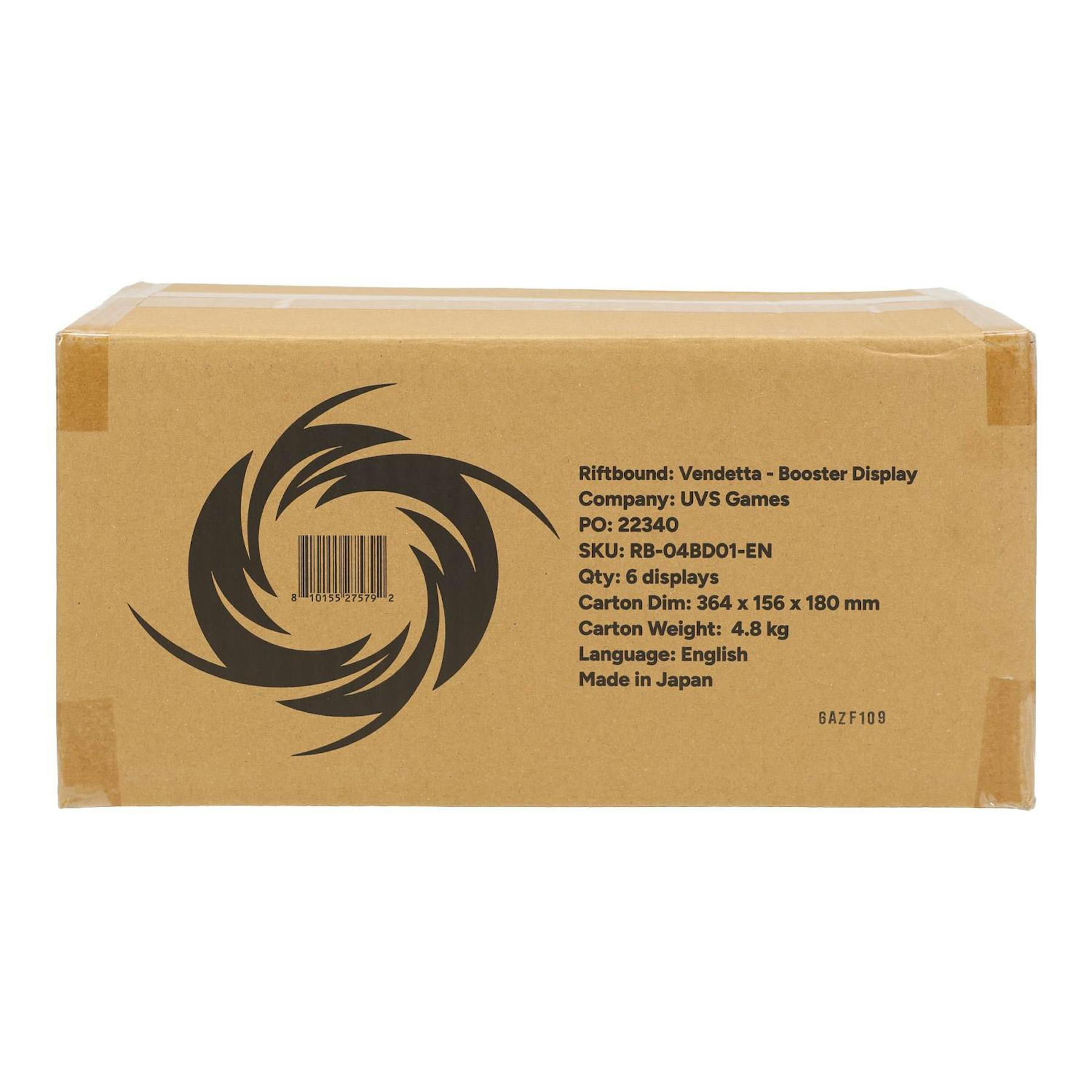 Riftbound League of Legends Vendetta Booster 6-Box Case