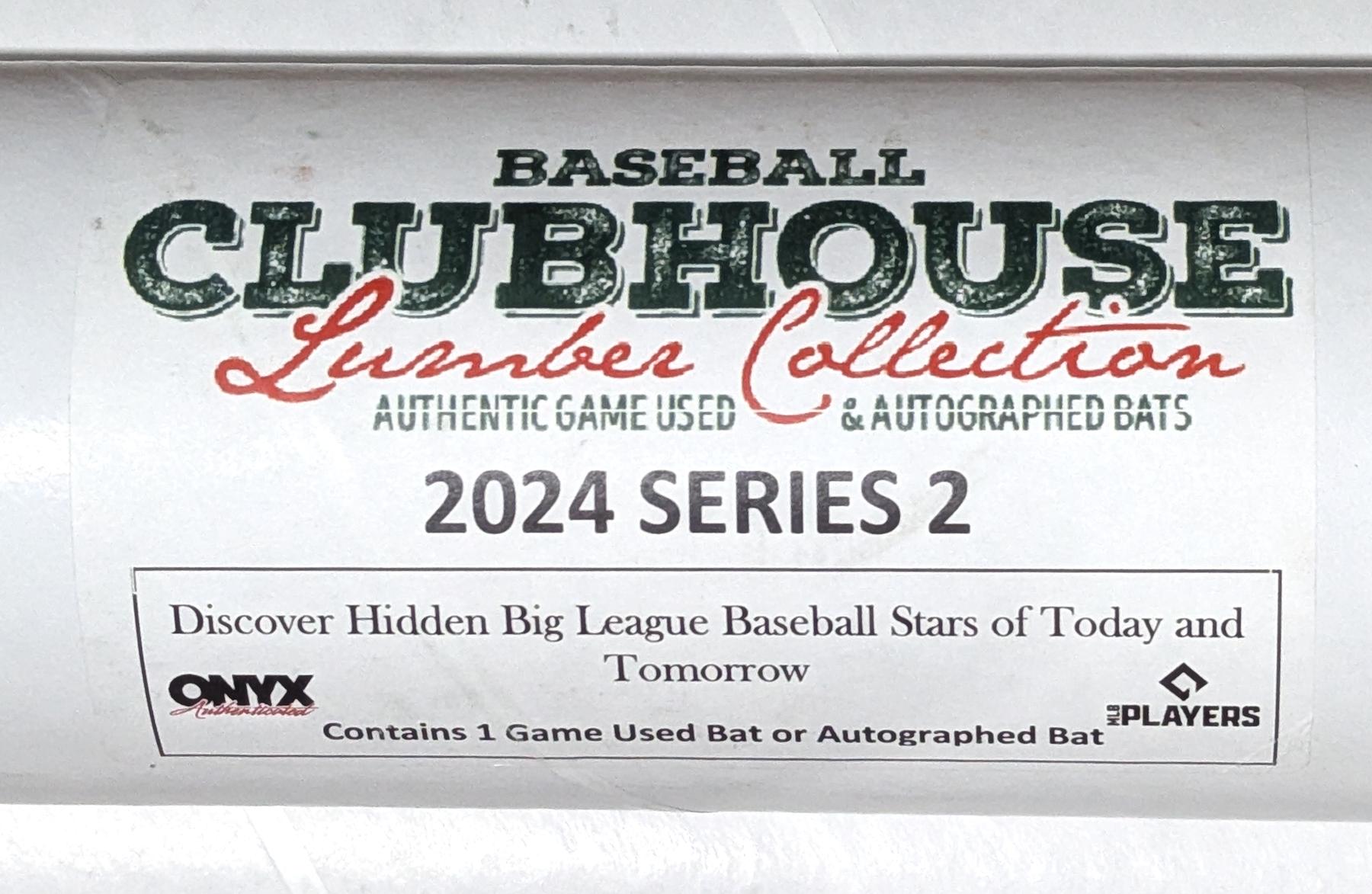 2024 Onyx Clubhouse Lumber Collection Game Used & Autographed Baseball Bat Series 2 (Reed Buy)