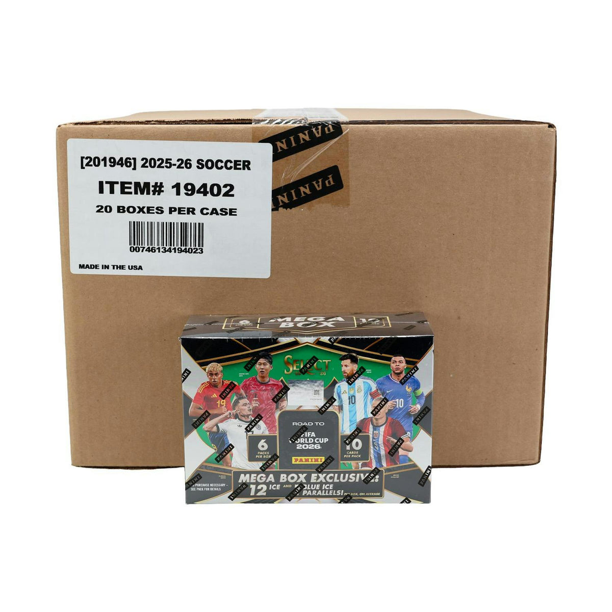 2025/26 Panini Select Road to FIFA World Cup Soccer Mega Hobby 20-Box Case