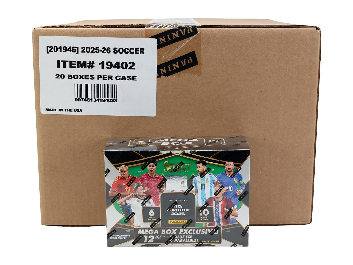 2025/26 Panini Select Road to FIFA World Cup Soccer Mega Hobby 20-Box Case